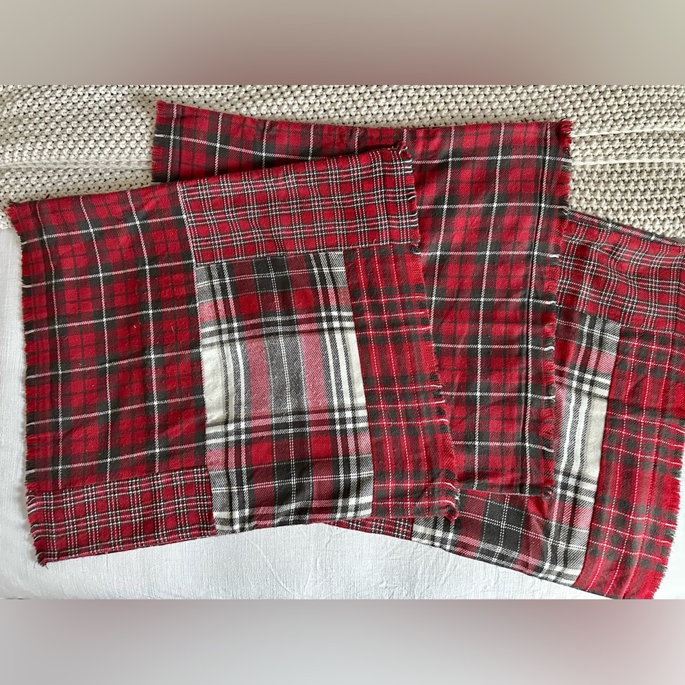 Pottery Barn Red Flannel Pillow Covers
